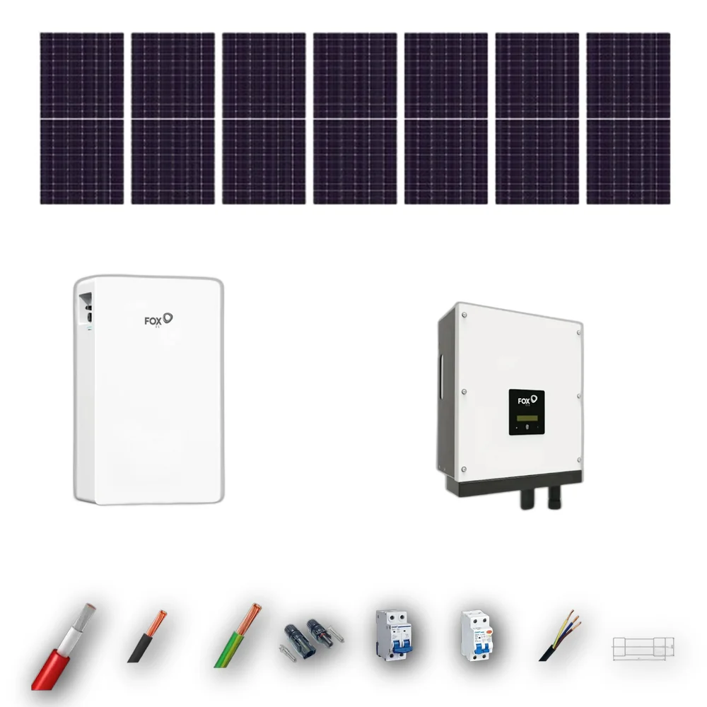 Kit Solar Autoconsumo FOX-ESS 5kW JA Solar 600Wp 1 Bateria FOX-ESS 6kWh 7 Paneles - CuencaSolar