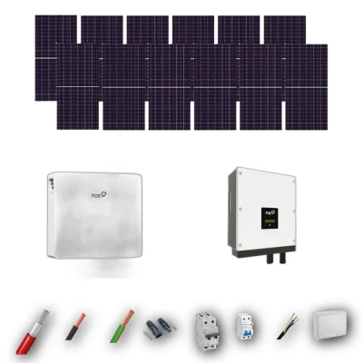 Kit Solar Autoconsumo FOX-ESS 6kW JA Solar 600Wp 1 Bateria FOX-ESS 12kWh 12 Paneles - CuencaSolar