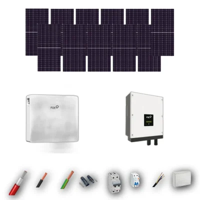 Kit Solar Autoconsumo FOX-ESS 6kW JA Solar 600Wp 1 Bateria FOX-ESS 12kWh 11 Paneles - CuencaSolar