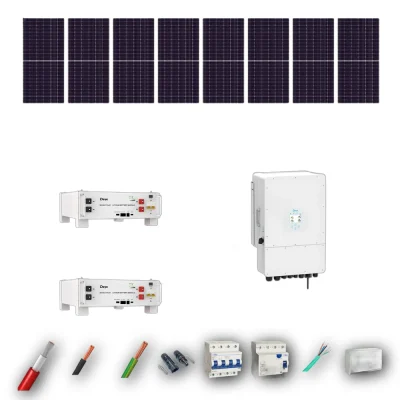 Kit Solar Trifásico Aislada Deye 6kW JA Solar 600Wp 2 Baterias Deye 5,12kWh 8 Paneles - CuencaSolar