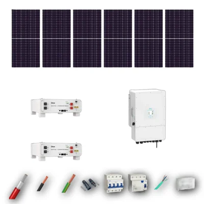 Kit Solar Trifásico Aislada Deye 6kW JA Solar 600Wp 2 Baterias Deye 5,12kWh 6 Paneles - CuencaSolar