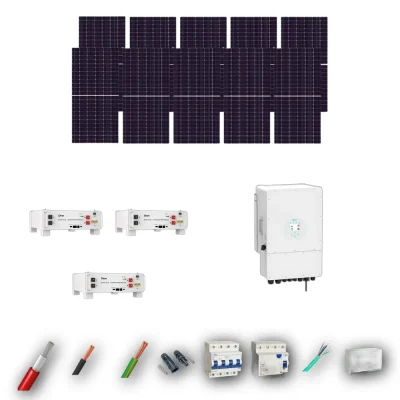Kit Solar Trifásico Aislada Deye 6kW JA Solar 600Wp 3 Baterias Deye 5,12kWh 10 Paneles - CuencaSolar