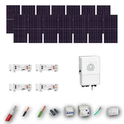 Kit Solar Trifasico Aislada Deye 8kW JA Solar 600Wp 4 Baterias Deye 5,12kWh 14 Paneles - CuencaSolar