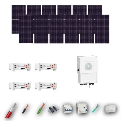 Kit Solar Trifásico Aislada Deye 8kW JA Solar 600Wp 4 Baterías Deye 5,12kWh 12 Paneles - CuencaSolar
