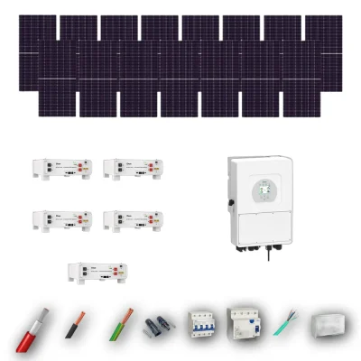 Kit Solar Trifásico Autoconsumo Deye 10kW JA Solar 600Wp 5 Baterias Deye 5,12kWh 15 Paneles - CuencaSolar