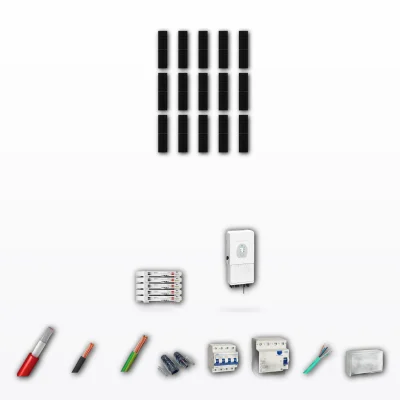 Kit Solar Trifásico Autoconsumo Deye 10kW JA Solar 600Wp 5 Baterias Deye 5,12kWh 15 Paneles - CuencaSolar