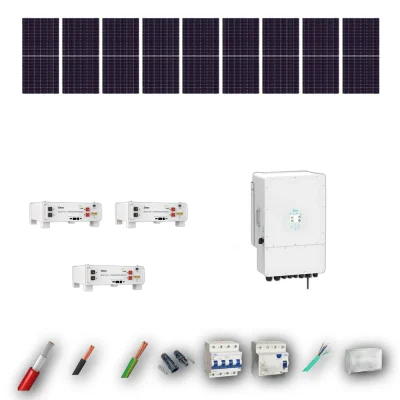 Kit Solar Trifásico Autoconsumo Deye 6kW JA Solar 600Wp 3 Baterias Deye 15,36kWh 9 Paneles - CuencaSolar