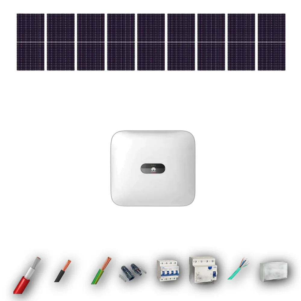 Kit Solar Trifásico Autoconsumo Huawei 4kW JA Solar 600Wp 9 Paneles - CuencaSolar