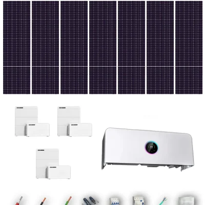 [TRINA630-RANGE-20260924] Kit Solar Aislada GoodWe Trina Solar 630Wp N-Type Bifacial ESA ETA 12 kW 3 Baterías GoodWe Lynx D G2 5,1 kWh 15.36 kWh Trifásico 21 Paneles - CuencaSolar